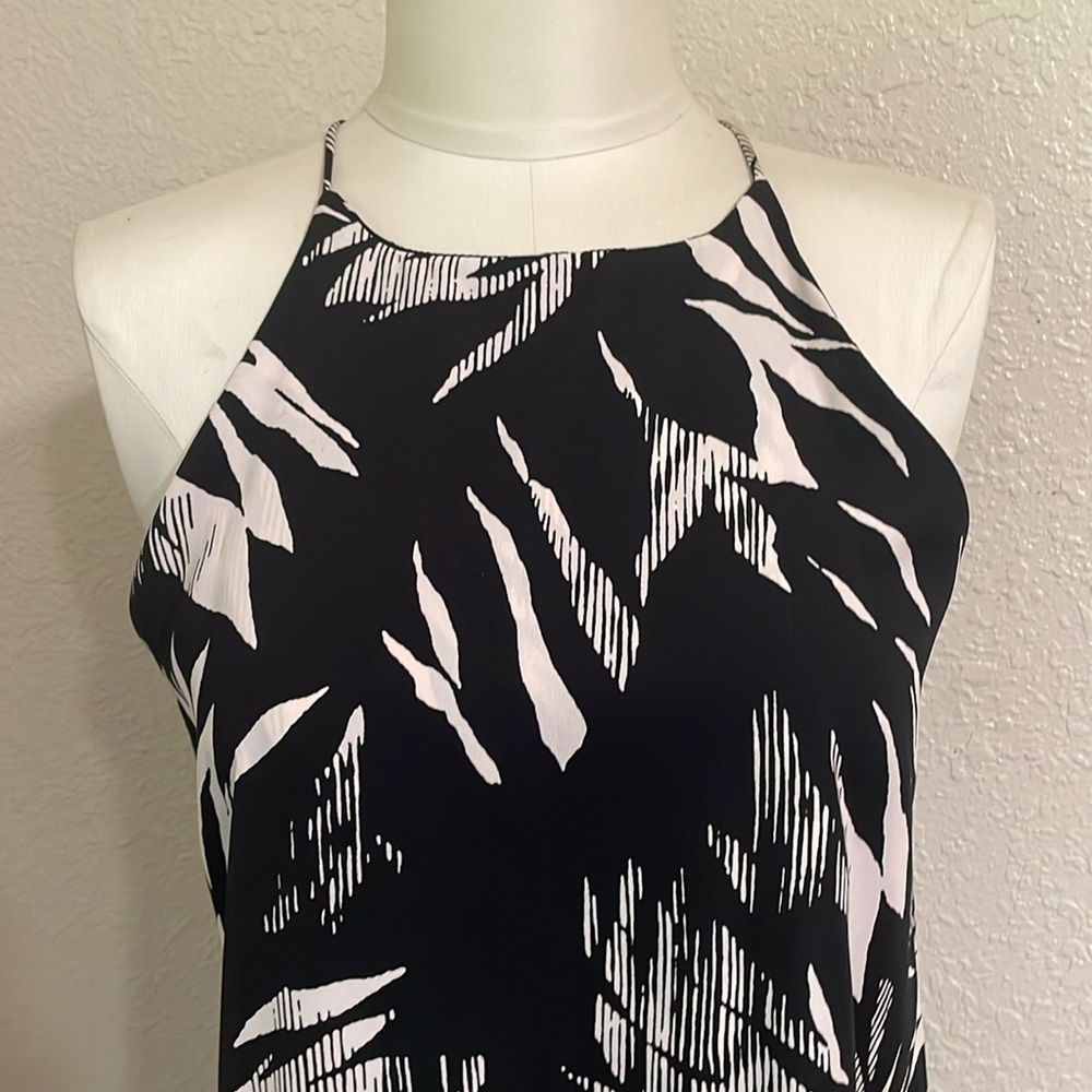 Tyche Black and White Patterned Halter Dress - Picture 2 of 9